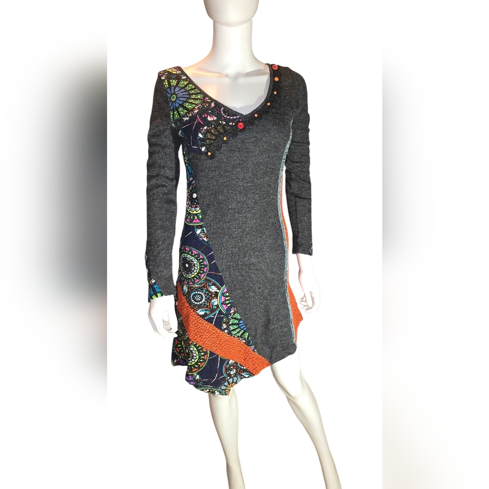 Elegant Multicolor Long Sleeve Dress